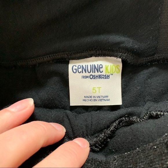 Oshkosh Genuine Kid Black Sparkle Velvet Sweatpant - Picture 4 of 5